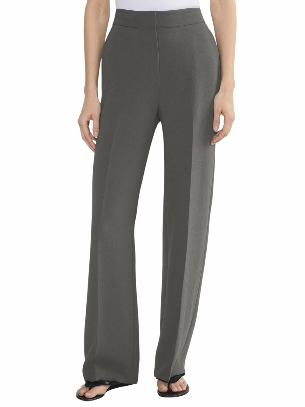 Aritzia The Limitless High-Rise Wide Leg Pant Coal Grey Crepette Sz 10 NWOT